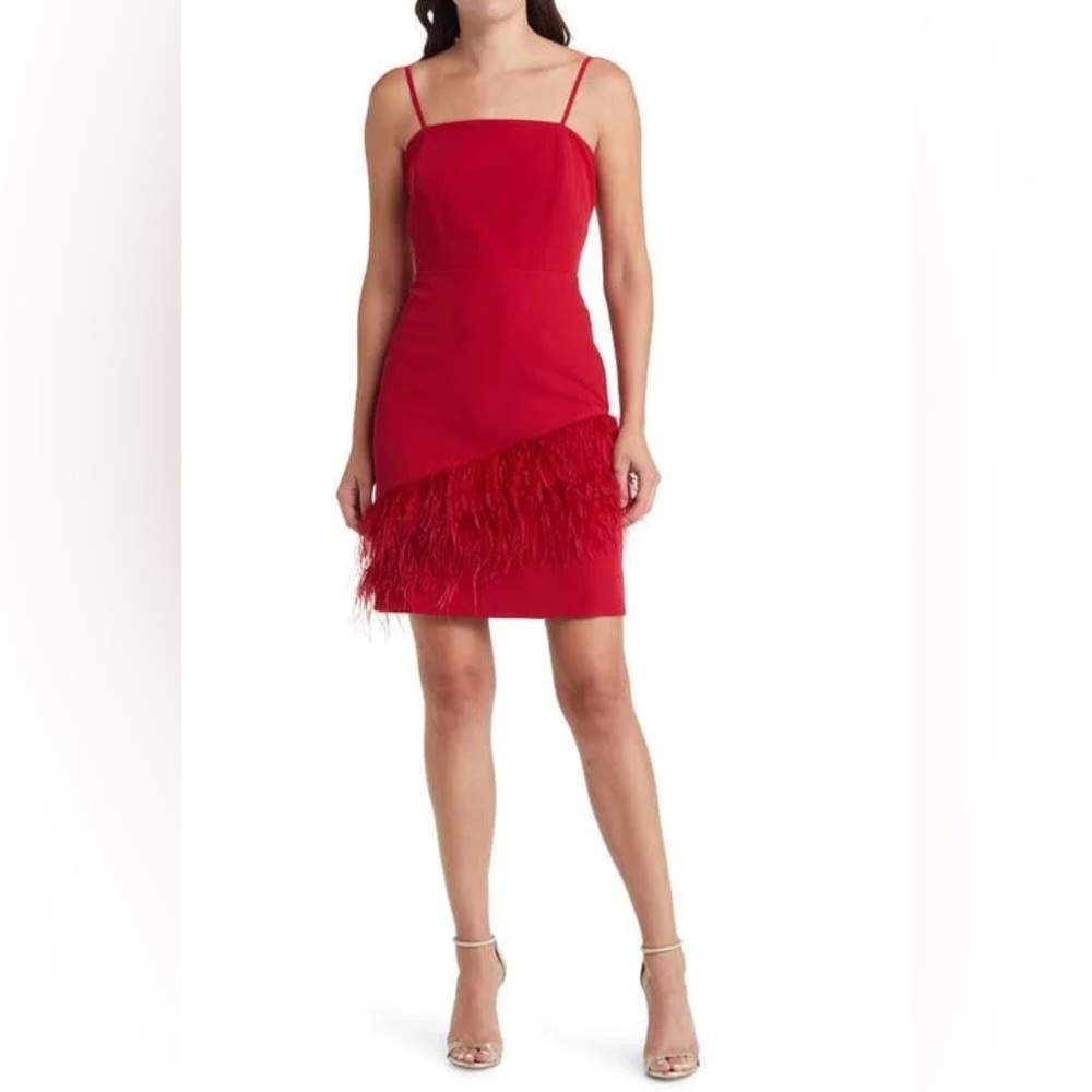 SAM EDELMAN NWT FEATHER HEM SHEATH DRESS